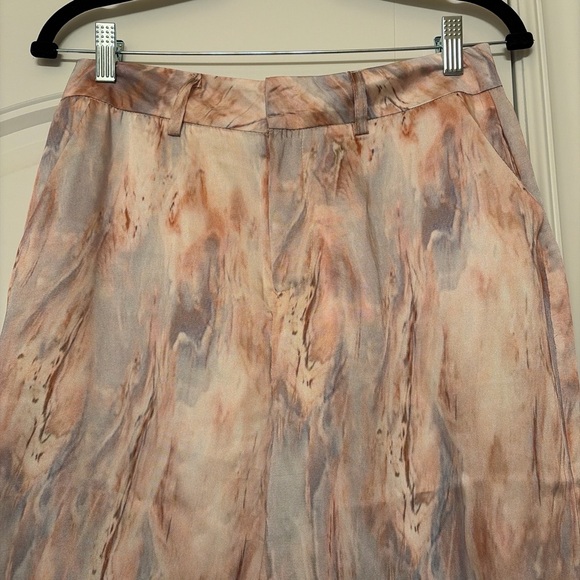 Women's Marble Print Pants - Pink and Gray - Picture 3 of 7